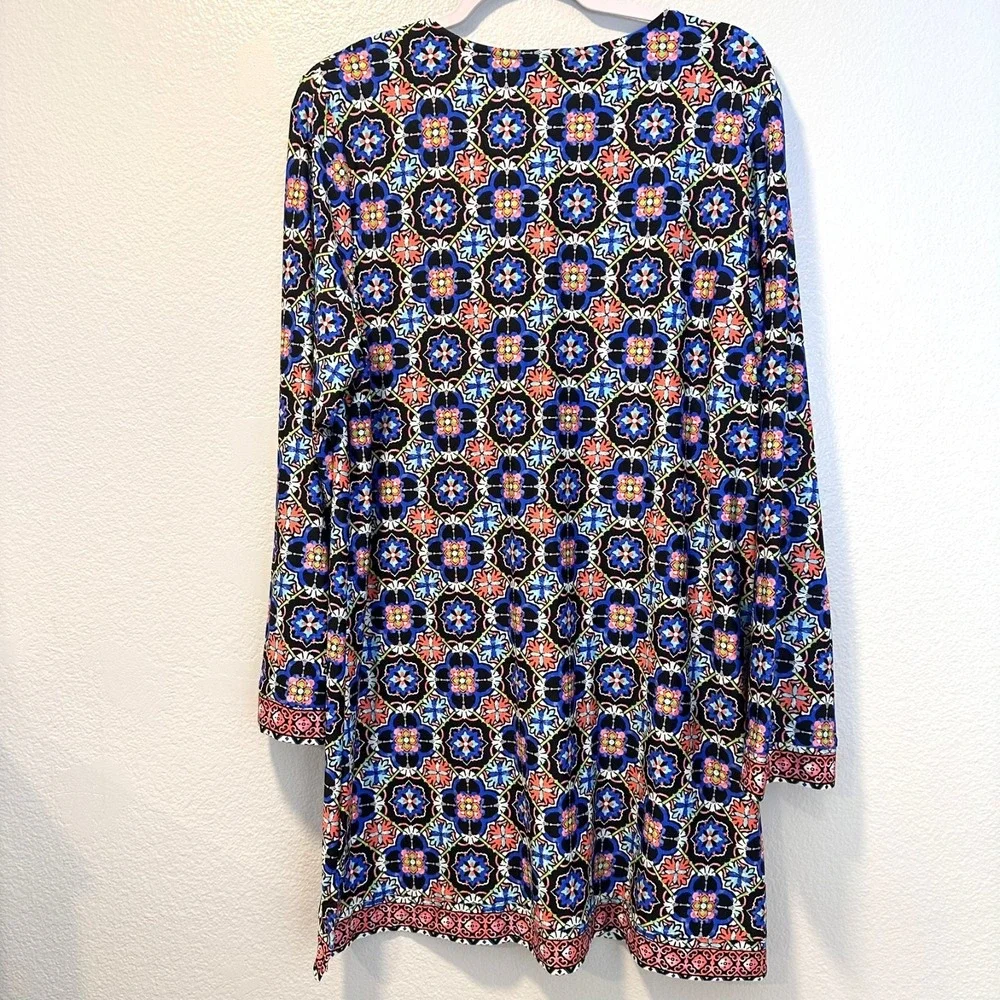 La Blanca Size-XL Women Tunic Dress Swim Cover Up Beach Mosaic Floral‎
